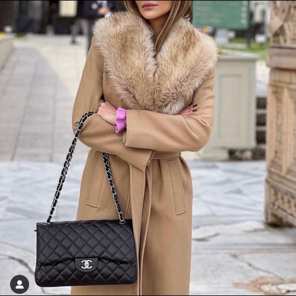 NWT Zara Italian wool faux fur collar belted coat bloggers fav - Picture 5 of 16